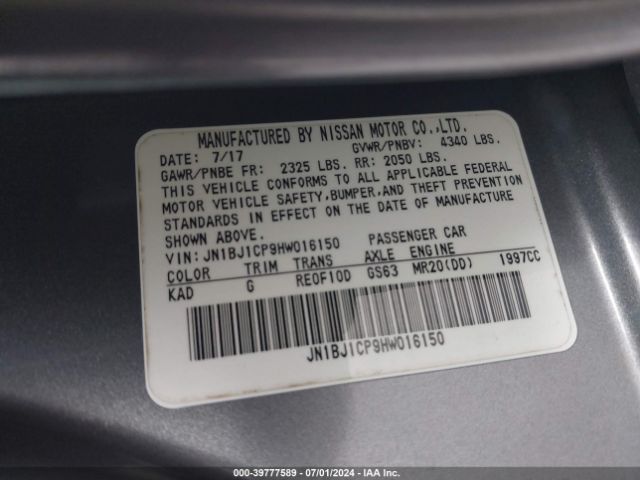 JN1BJ1CP9HW016150 Nissan Rogue Sport Sv