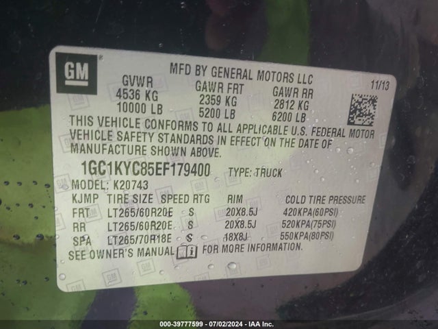 Chevrolet Silverado 2500hd Ltz 2014 1GC1KYC85EF179400 Image 9