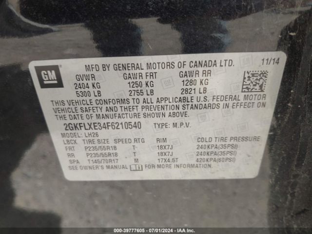 2GKFLXE34F6210540 GMC Terrain Slt-1
