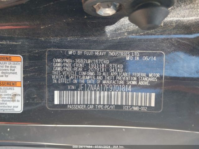 JF1ZNAA17F9701814 Scion FR-S
