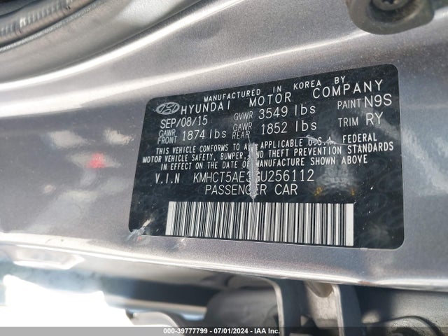 Hyundai ACCENT SE 2016 KMHCT5AE3GU256112 Image 9