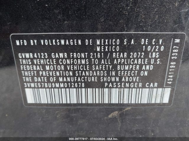 3VWE57BU9MM012678 Volkswagen Jetta 1.4t Sel