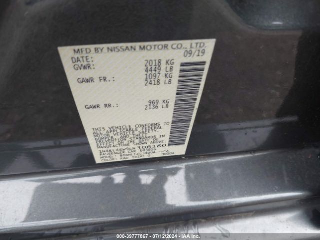 1N4BL4EW9LN306180 Nissan Altima Sl Intelligent Awd