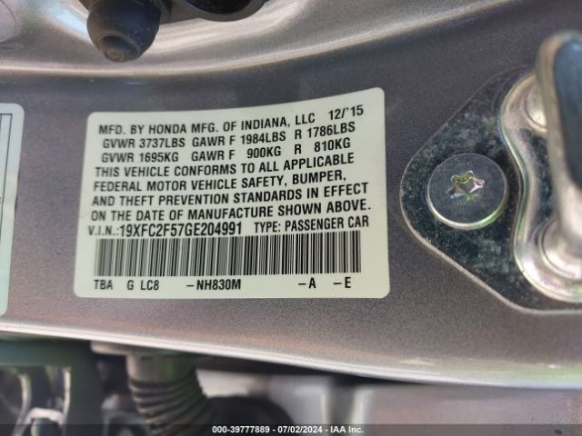 19XFC2F57GE204991 Honda Civic Lx
