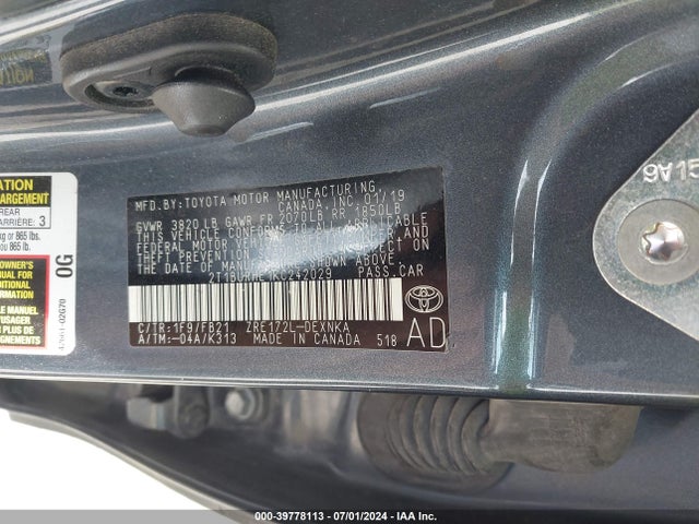 Toyota COROLLA LE 2019 2T1BURHE1KC242029 Image 9
