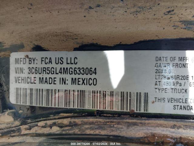 3C6UR5GL4MG633064 RAM 2500 Limited Longhorn  4x4 6'4 Box
