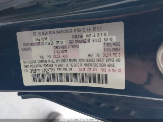 3MZBM1M71GM287718 Mazda Mazda3 I Touring