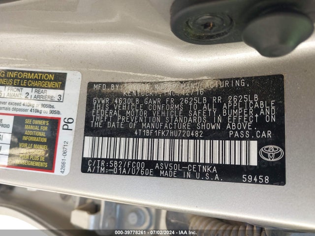 Toyota CAMRY LE 2017 4T1BF1FK7HU720482 Image 9