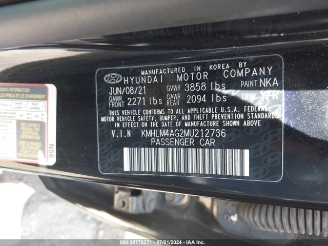 Hyundai ELANTRA SEL 2021 KMHLM4AG2MU212736 Image 9