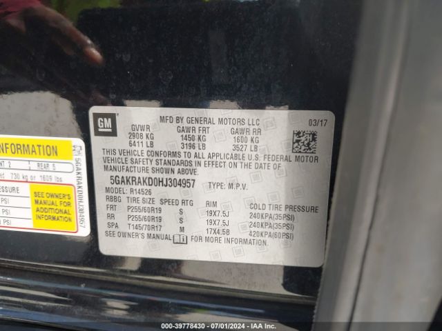 5GAKRAKD0HJ304957 Buick Enclave Convenience