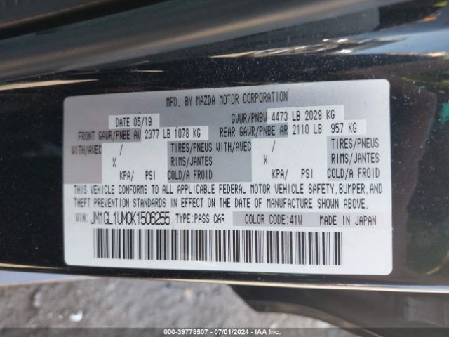 JM1GL1UM0K1506255 Mazda Mazda6 Sport