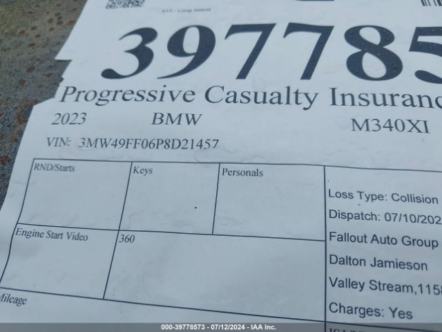 3MW49FF06P8D21457 BMW 3 Series M340i Xdrive
