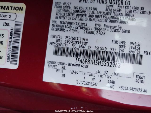 1FA6P8TH5H5332963 Ford Mustang Ecoboost