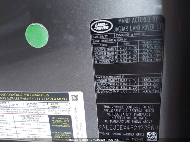 SALEJEEX4P2123569 Land Rover Defender 110 S