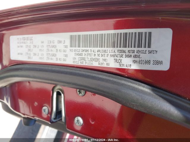 1C6RR6LT1JS245201 RAM 1500 Lone Star Silver  4x2 5'7 Box