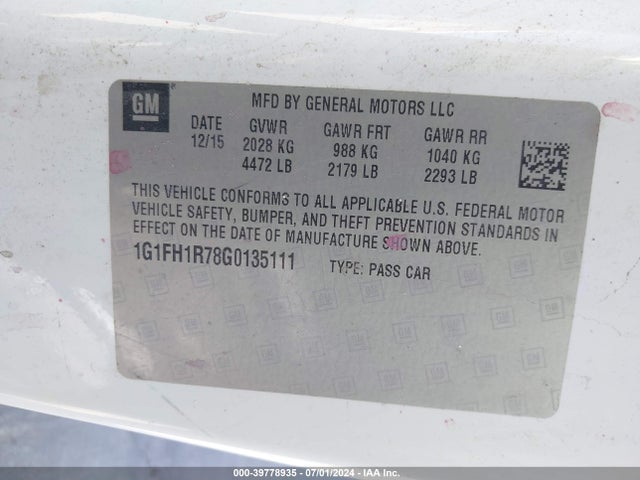Chevrolet CAMARO 2SS 2016 1G1FH1R78G0135111 Image 9