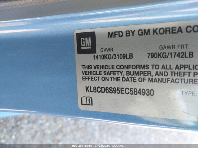 Chevrolet Spark 1lt Auto 2014 KL8CD6S95EC584930 Image 9