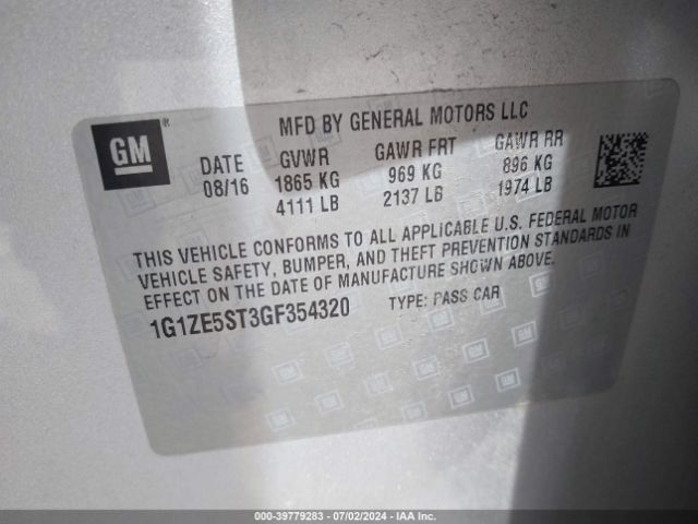 1G1ZE5ST3GF354320 Chevrolet MALIBU 1LT