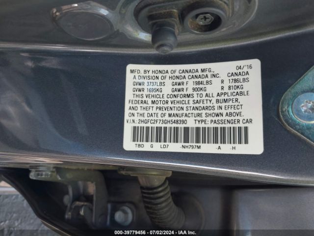 2HGFC2F73GH548390 Honda CIVIC EX