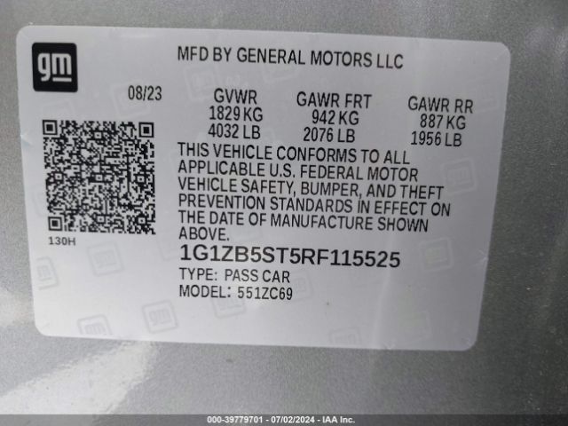 1G1ZB5ST5RF115525 Chevrolet MALIBU LS