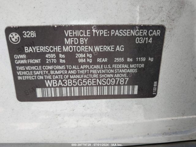 WBA3B5G56ENS09787 BMW 328i Xdrive