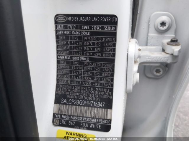 SALCP2BG9HH715847 Land Rover Discovery Sport Se