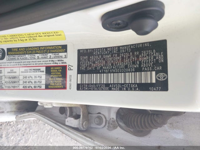 Toyota CAMRY SE 2014 4T1BF1FK5EU320836 Image 9