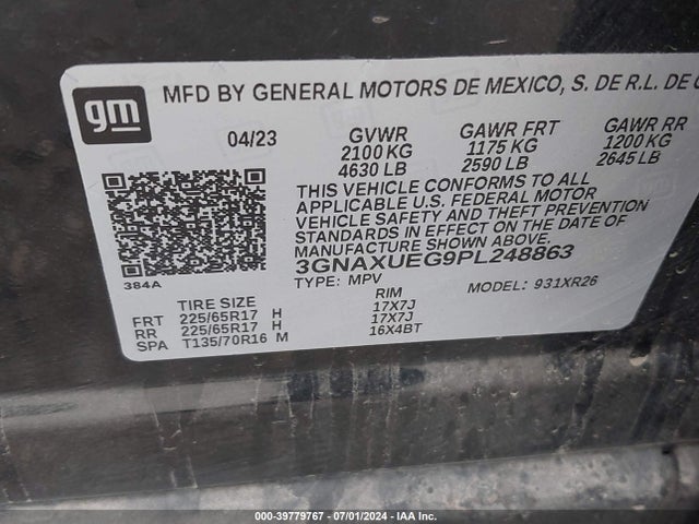 Chevrolet Equinox Awd Lt 2023 3GNAXUEG9PL248863 Image 9