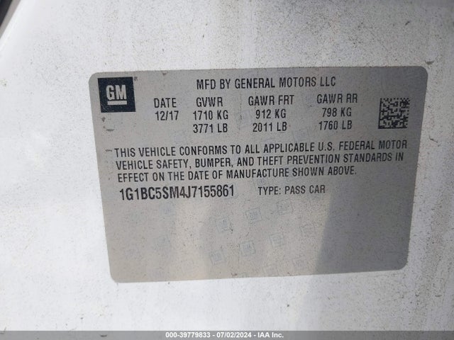 Chevrolet Cruze Ls Auto 2018 1G1BC5SM4J7155861 Image 9