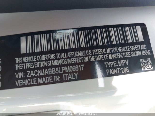 ZACNJABB5LPM06617 Jeep Renegade Altitude Fwd
