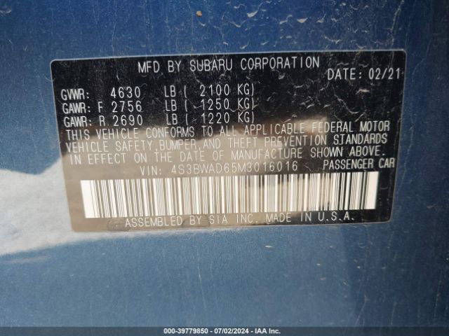 4S3BWAD65M3016016 Subaru Legacy Premium