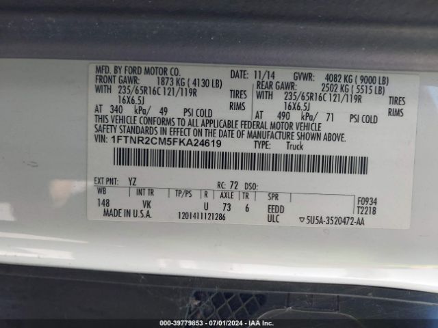 1FTNR2CM5FKA24619 Ford Transit-250