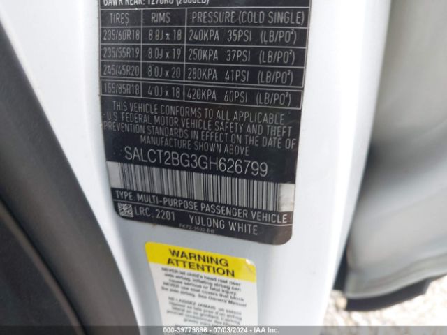 SALCT2BG3GH626799 Land Rover Discovery Sport Hse Lux