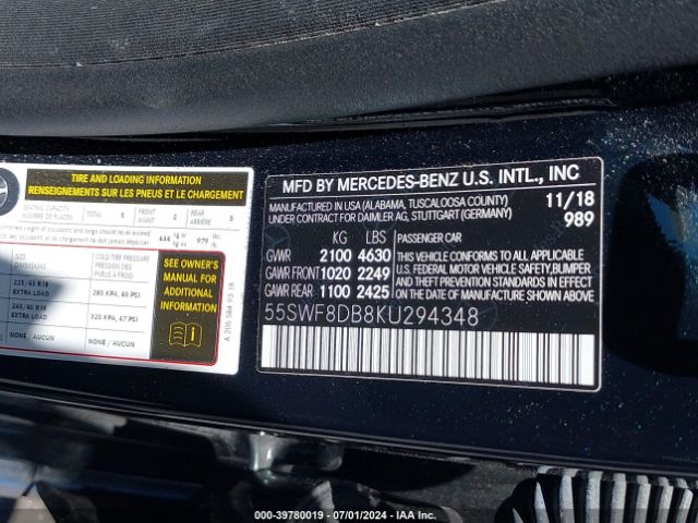 55SWF8DB8KU294348 Mercedes-Benz C 300
