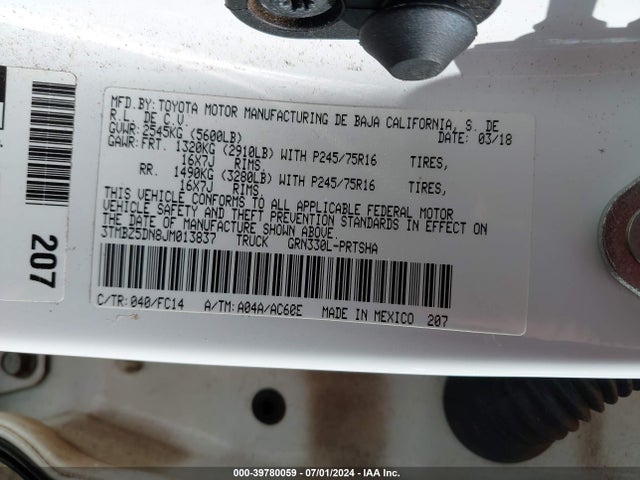 Toyota Tacoma Sr5 2018 3TMBZ5DN8JM013837 Image 9
