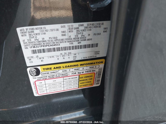 1FMJU1P85PEA04533 Ford Expedition King Ranch