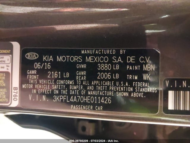KIA FORTE LX 2017 3KPFL4A70HE011426 Image 9