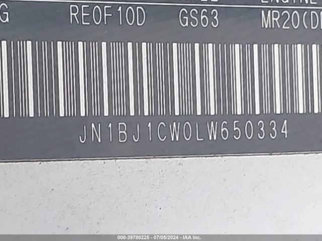 JN1BJ1CW0LW650334 Nissan Rogue Sport Sv Awd Xtronic Cvt