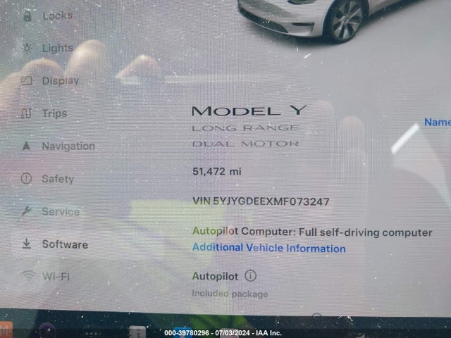 Tesla Model Y Long Range Dual Motor All-wheel Drive 2021 5YJYGDEEXMF073247 Image 15