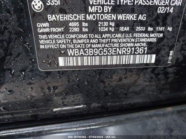 WBA3B9G53ENR91361 BMW 335i Xdrive