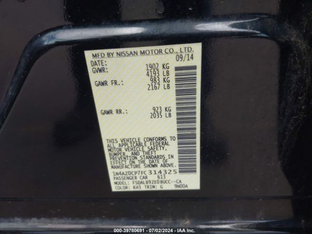 1N4AZ0CP7FC314325 Nissan LEAF S