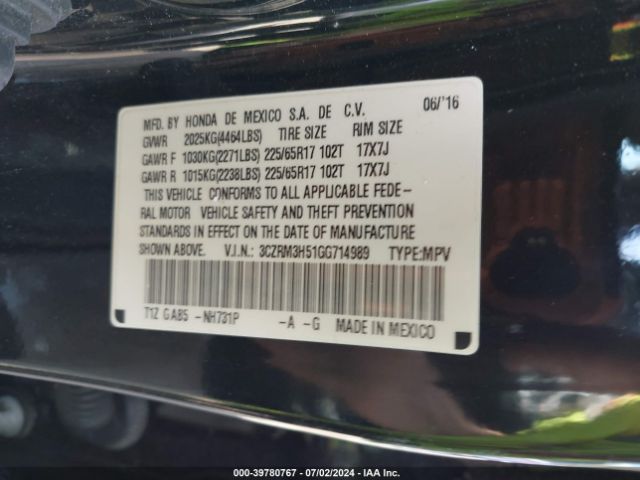 3CZRM3H51GG714989 Honda CR-V EX