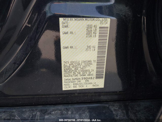 Nissan Altima 2.5 S 2014 1N4AL3AP6EN390482 Image 9