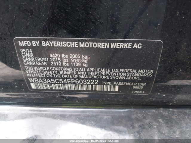 WBA3A5C54EP603222 BMW 328I