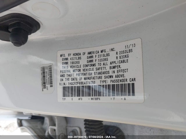 Honda Accord Ex-l 2014 1HGCR2F89EA078260 Image 9