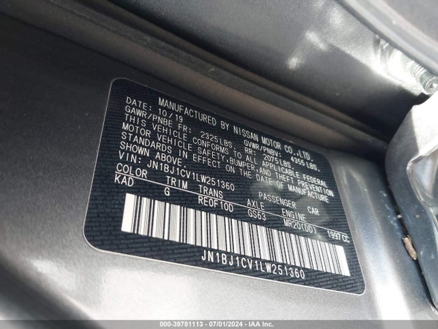 JN1BJ1CV1LW251360 Nissan Rogue Sport Sl Fwd Xtronic Cvt