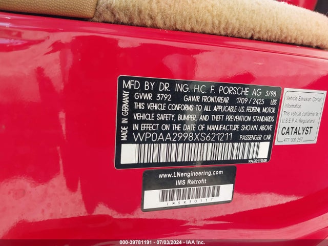 1999 PORSCHE 911 WP0AA2998XS621211 Photo 8