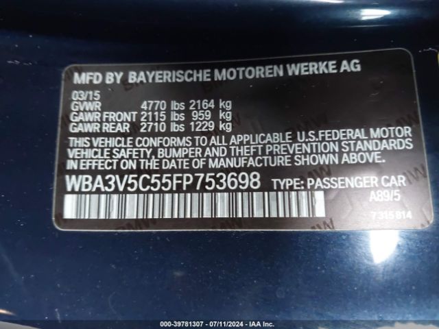 WBA3V5C55FP753698 BMW 428i