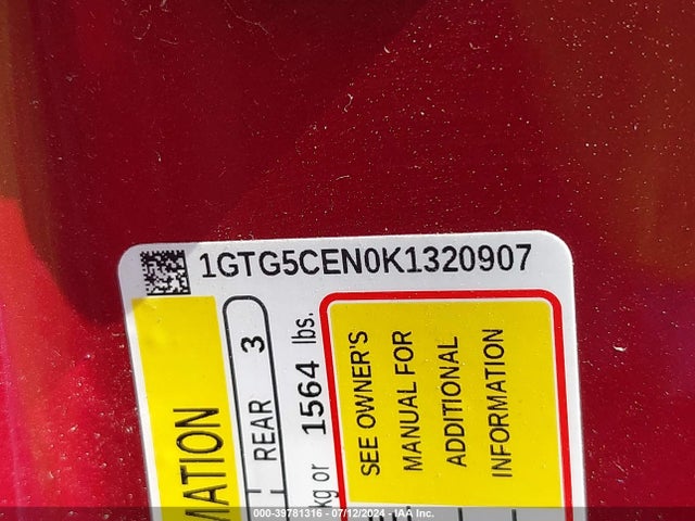 1GTG5CEN0K1320907 GMC CANYON SLE