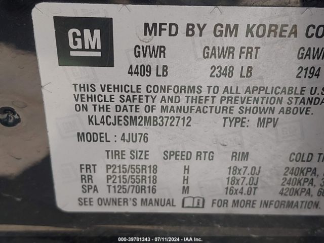 KL4CJESM2MB372712 Buick Encore Awd Preferred